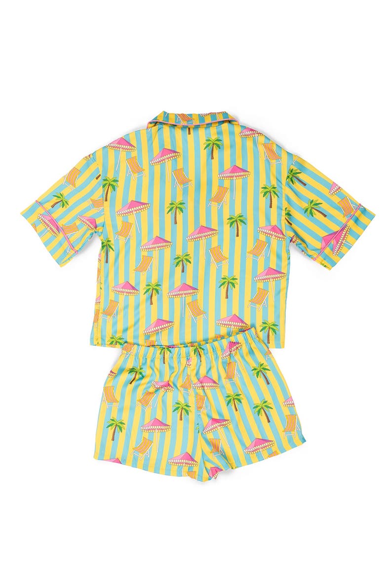 Girls' Cabana Club Silky Short Sleeve Shorts Set - Little Kid, Big Kid, Alternate, color, Multicolor