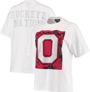 THE WILD COLLECTIVE Women's The Wild Collective White Ohio State Buckeyes Camo Boxy Graphic T-Shirt