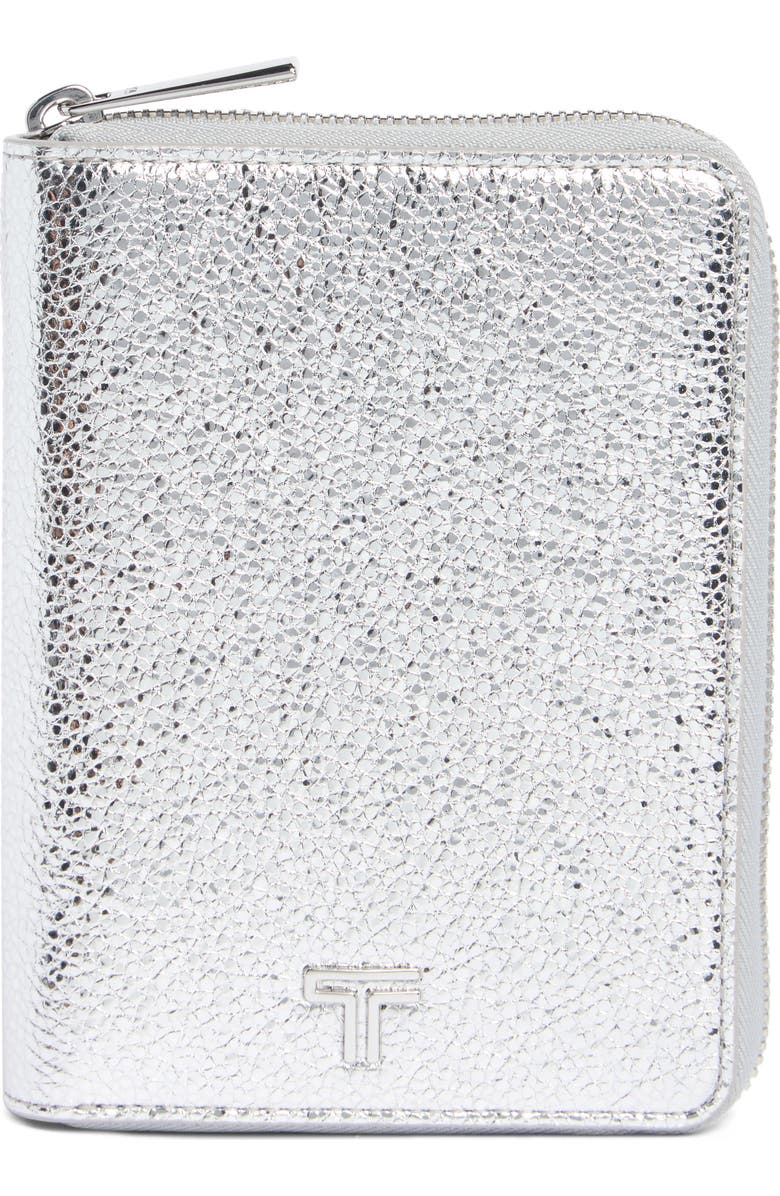 TUMI Belden Zip-Around Passport Case, Main, color, Metallic Silver