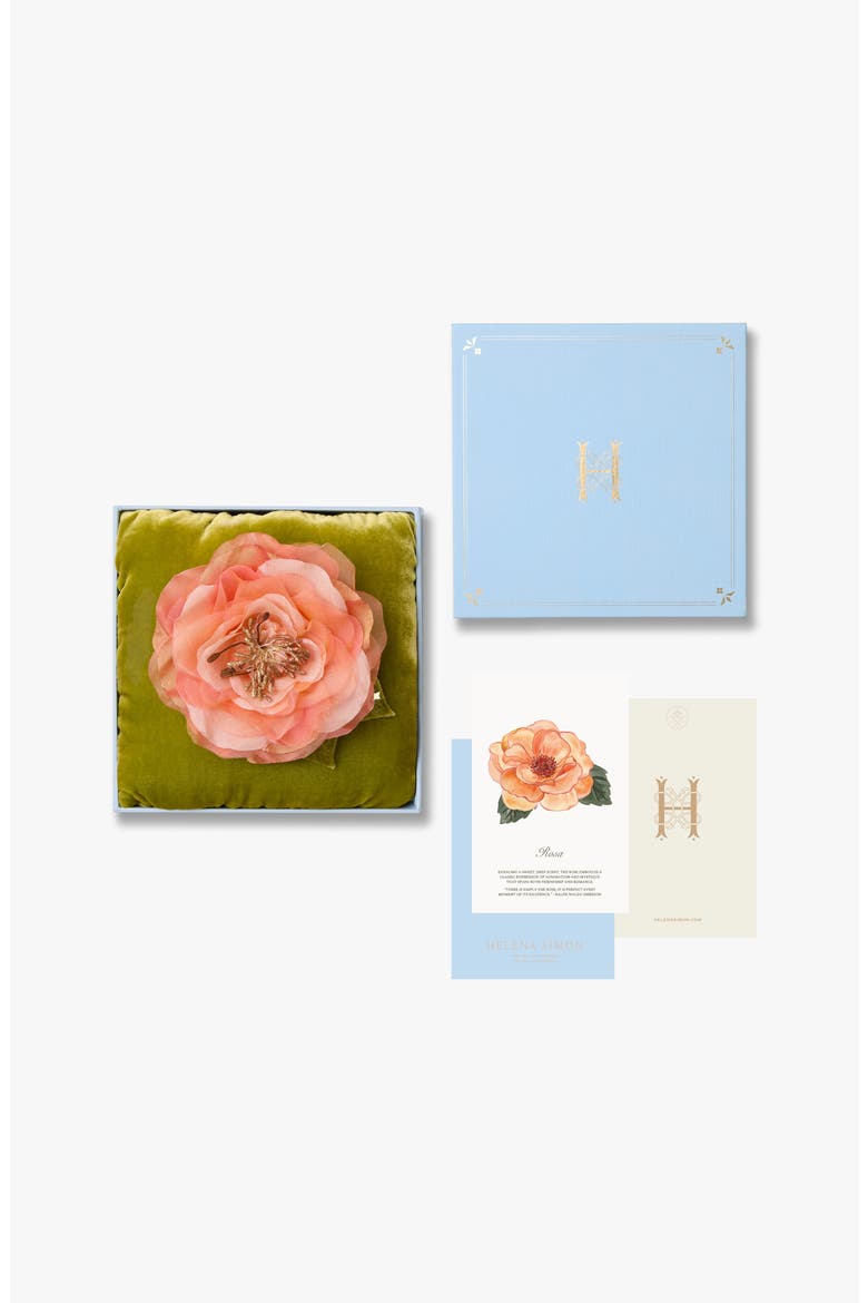 The Peach Open Rose Floral Brooch, Alternate, color, Peach