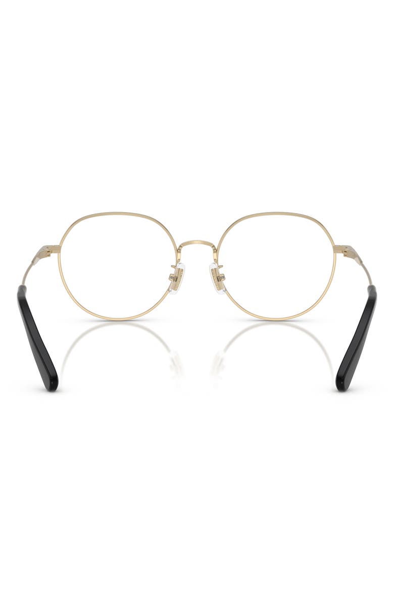 COACH 53mm Round Optical Glasses, Alternate, color, Gold / Black / Demo Lens