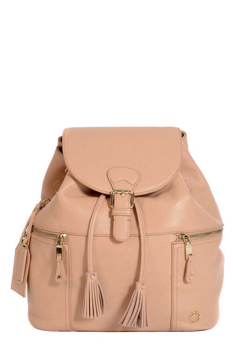 Thor Leather Backpack, Main, color, NUDE WITH GOLD HARDWARE