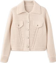 MANGO Faceted Button Cardigan