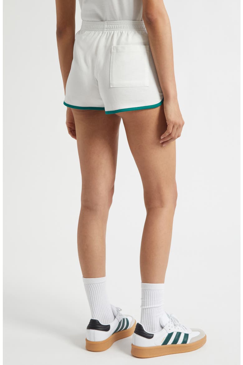 Crown Tennis Embroidered Piqué Shorts, Alternate, color, WHITE/ ALPINE