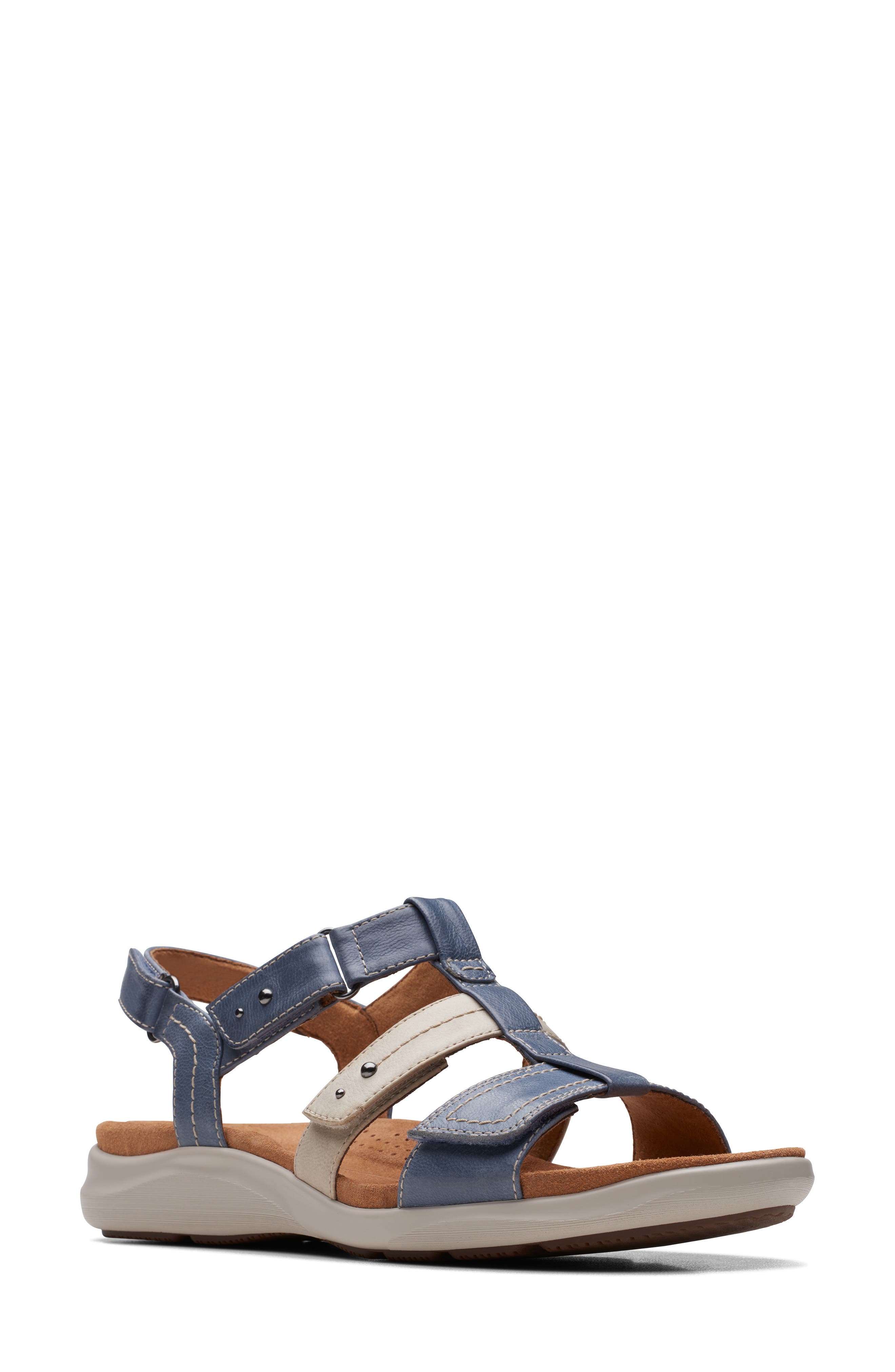 Clarks<sup>®</sup> Kitly Step Sandal, Main, color, Denim Combi