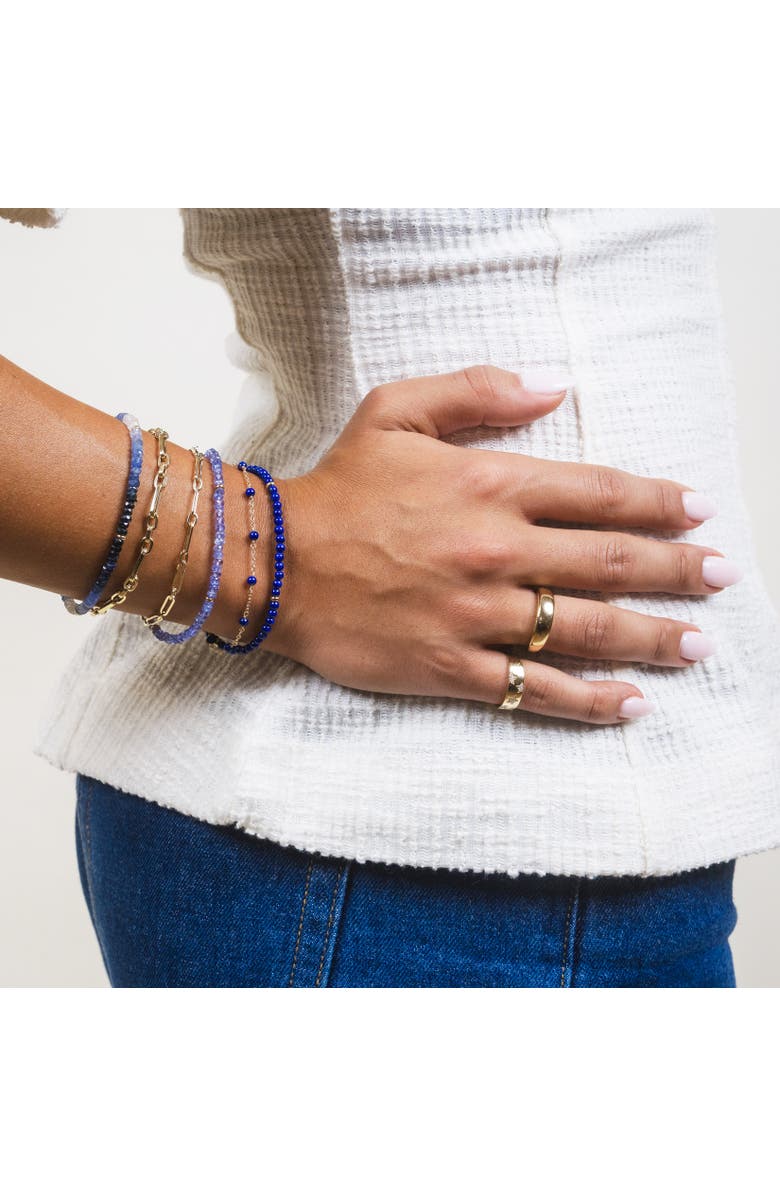 The Lovery Fine Jewelry Lapis Bead Chain Bracelet, Alternate, color, Lapis