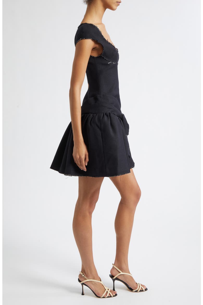 Tweed Bow Minidress, Alternate, color, NAVY BLUE