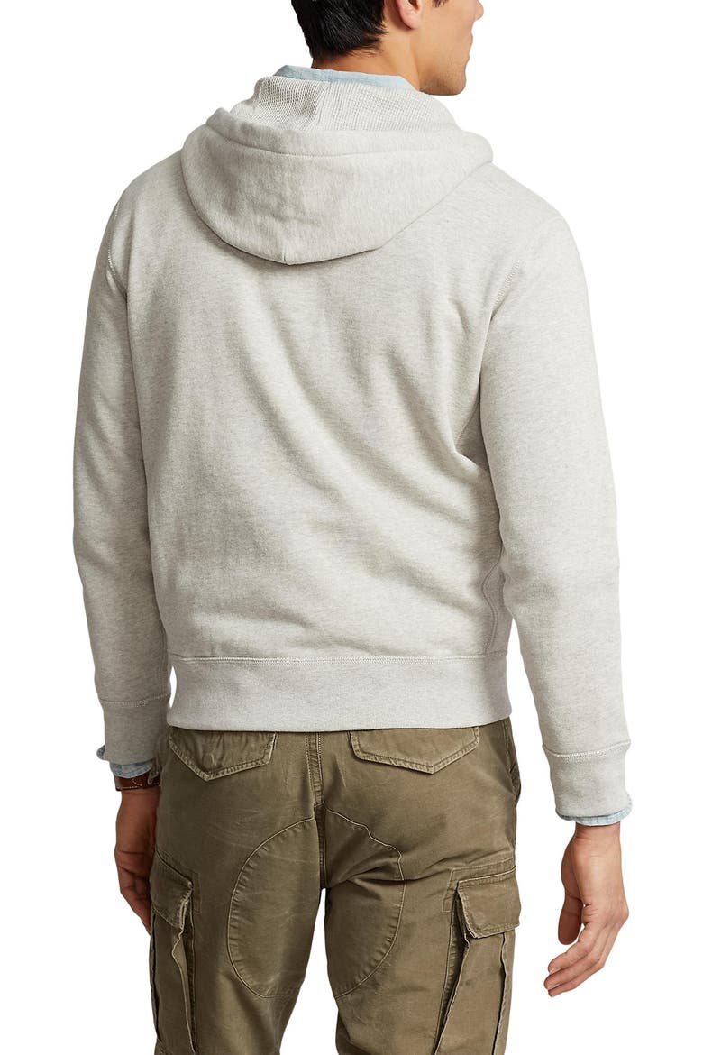 Cotton Blend Fleece Zip Front Hoodie, Alternate, color, LIGHT SPORT HEATHER