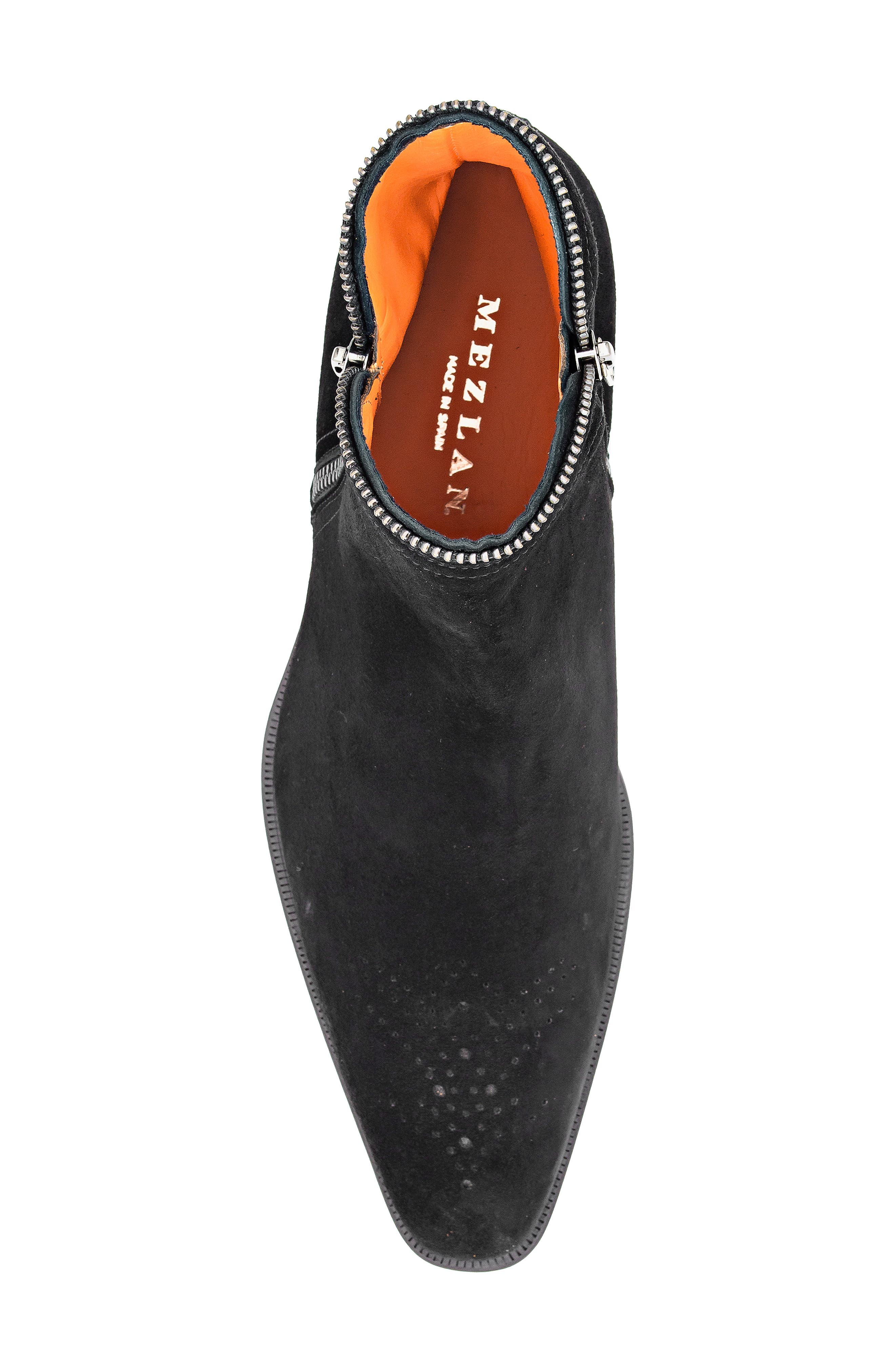 Mezlan Moretti Suede Zip Boot, Alternate, color, Black