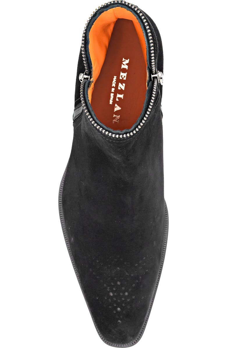 Mezlan Moretti Suede Zip Boot, Alternate, color, Black