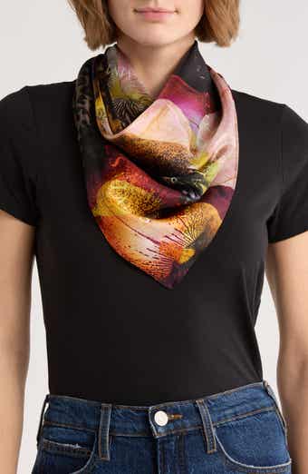 AllSaints Monica Berry Silk Square Scarf