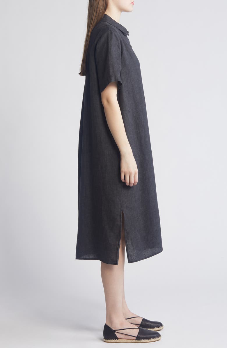 Eileen Fisher Classic Collar Organic Linen Shirtdress, Alternate, color, 