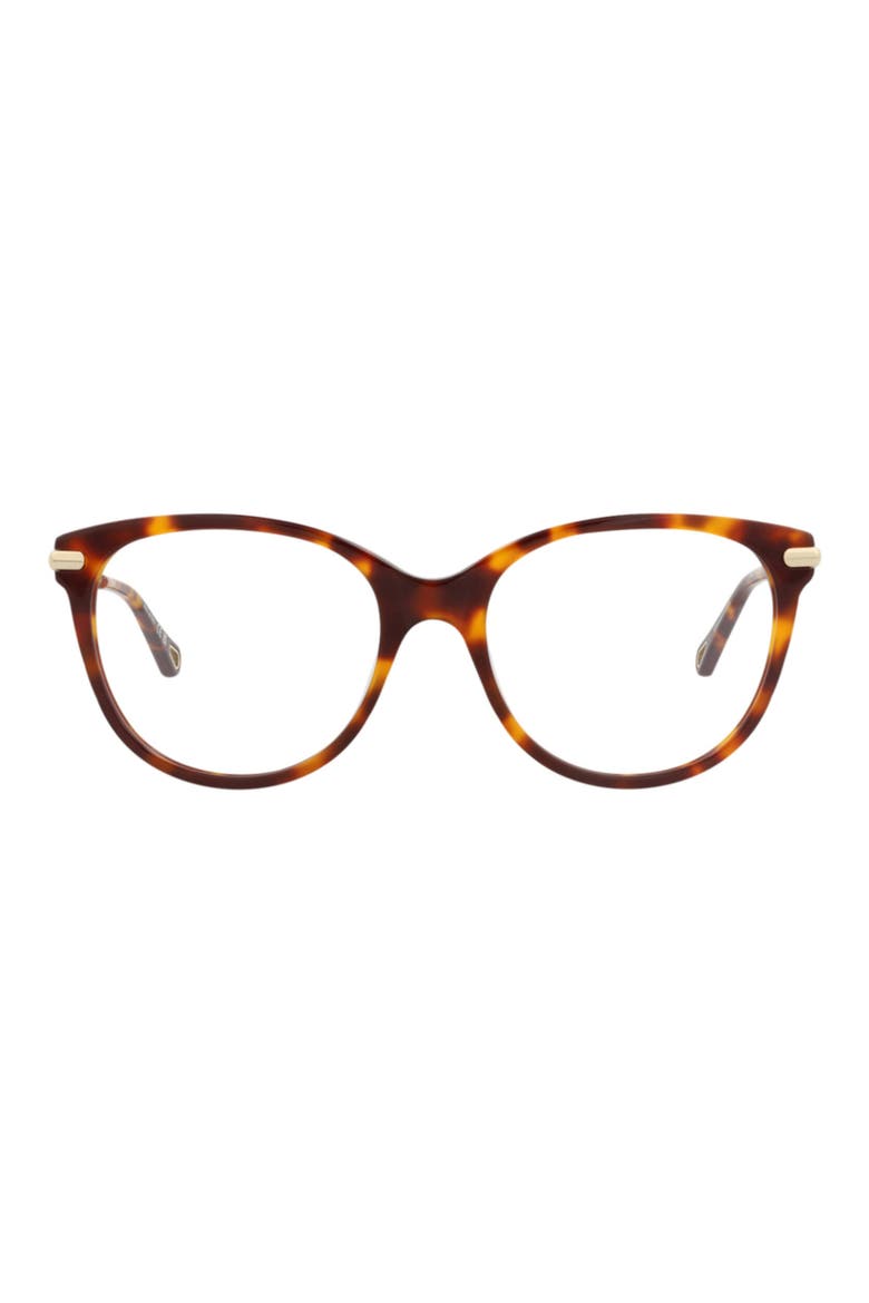 53mm Cat Eye Optical Glasses, Main, color, HAVANA GOLD TRANSPARENT