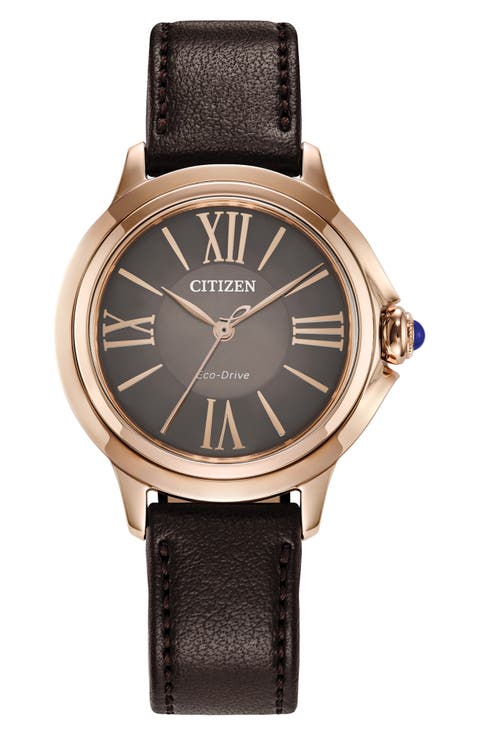 Eco-Drive Leather Strap Watch