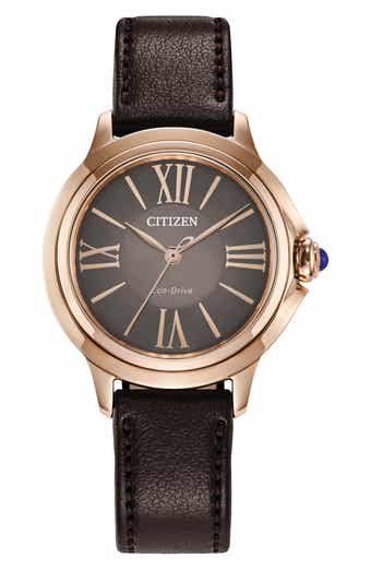 Eco-Drive Leather Strap Watch