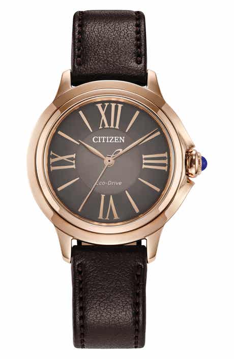 Eco-Drive Leather Strap Watch