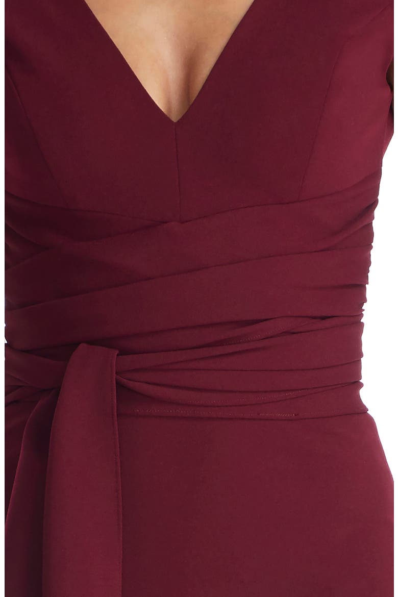 Dana Wrap Waist Cocktail Dress, Alternate, color, BURGUNDY
