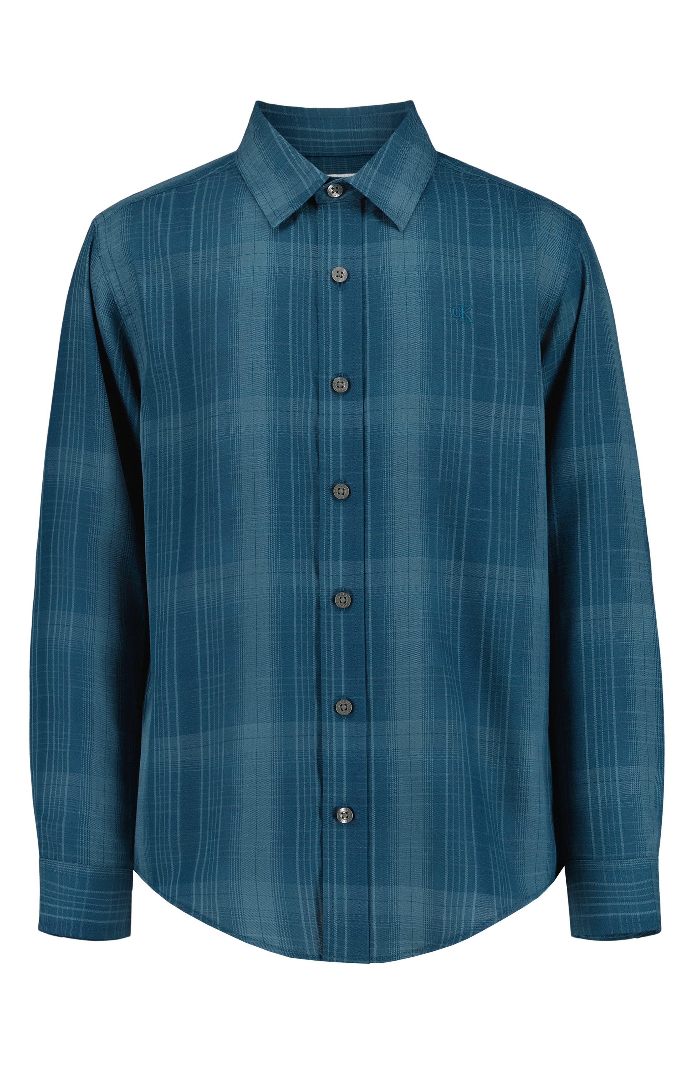 Kids' Long Sleeve Plaid Button-Up Shirt
