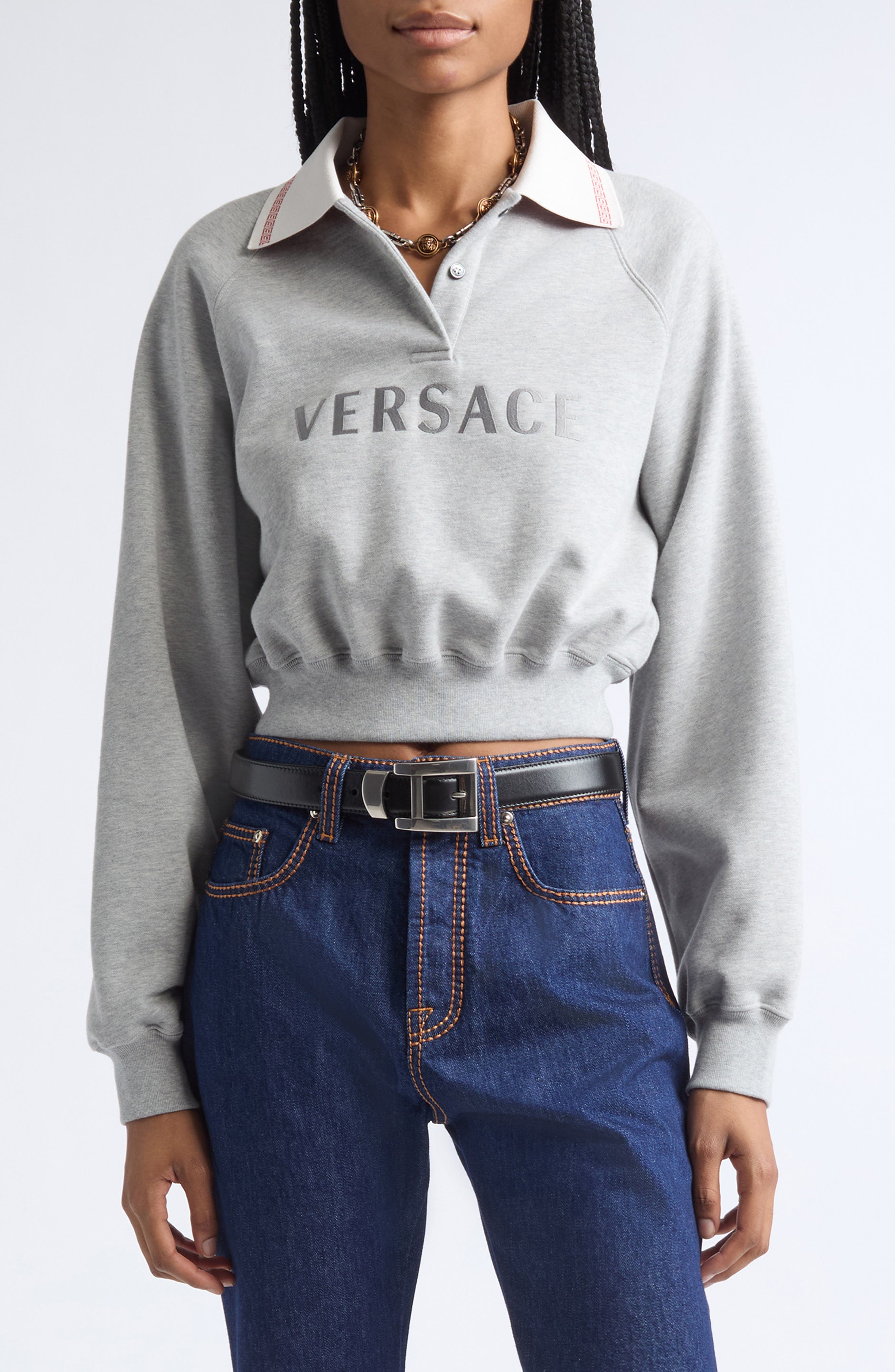 selected GREY MELANGE WHITE