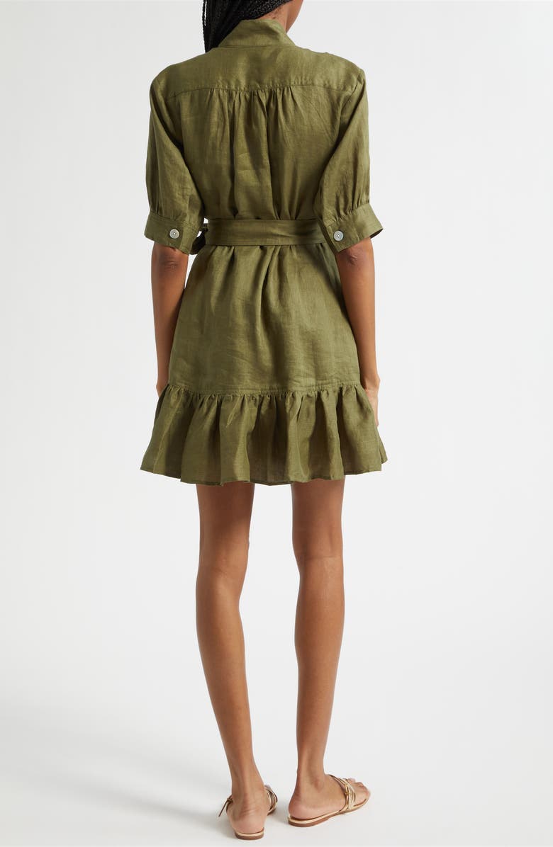 Veronica Beard Kaidin Ruffle Hem Dress, Alternate, color, Army
