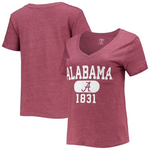 Women's League Collegiate Wear Heathered Crimson Alabama Crimson Tide Intramural Boyfriend Tri-Blend V-Neck T-Shirt