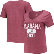 LEAGUE COLLEGIATE WEAR Women's League Collegiate Wear Heathered Crimson Alabama Crimson Tide Intramural Boyfriend Tri-Blend V-Neck T-Shirt