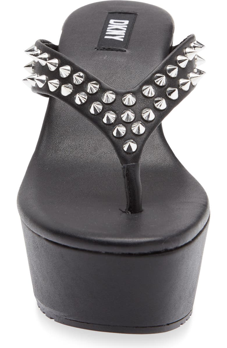DKNY Tina Studded Platform Flip Flop, Main, color, Black