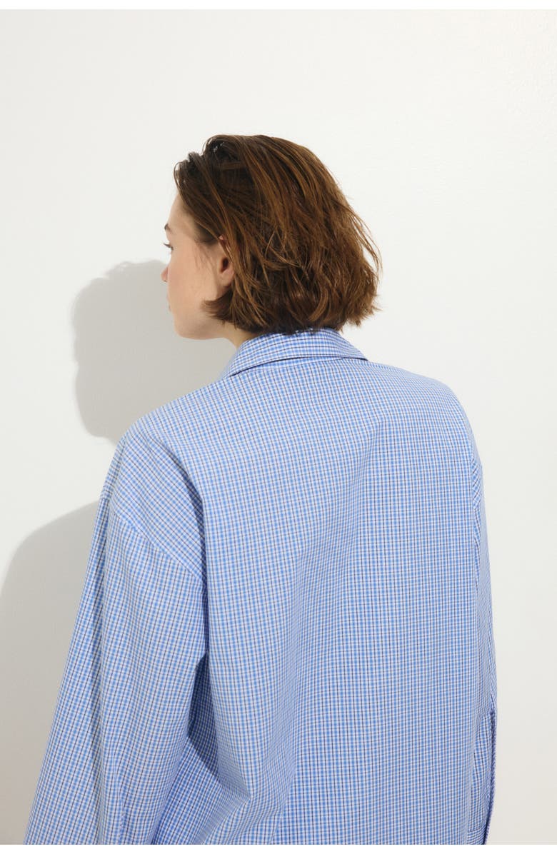 H&M Oversized beach shirt, Alternate, color, Blue/Checked
