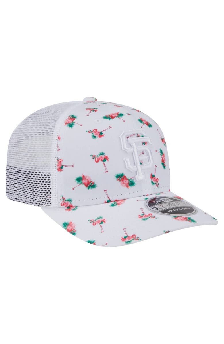 New Era Men's New Era White San Francisco Giants Flamingo Mesh Back 9SEVENTY Stretch-Snap Hat, Alternate, color, White
