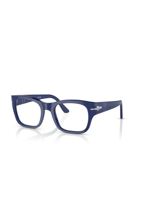Persol 52mm Rectangle Optical Glasses In Blue