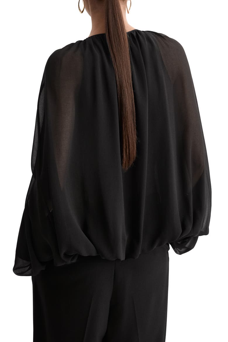 Cape Sleeve Top, Alternate, color, BLACK