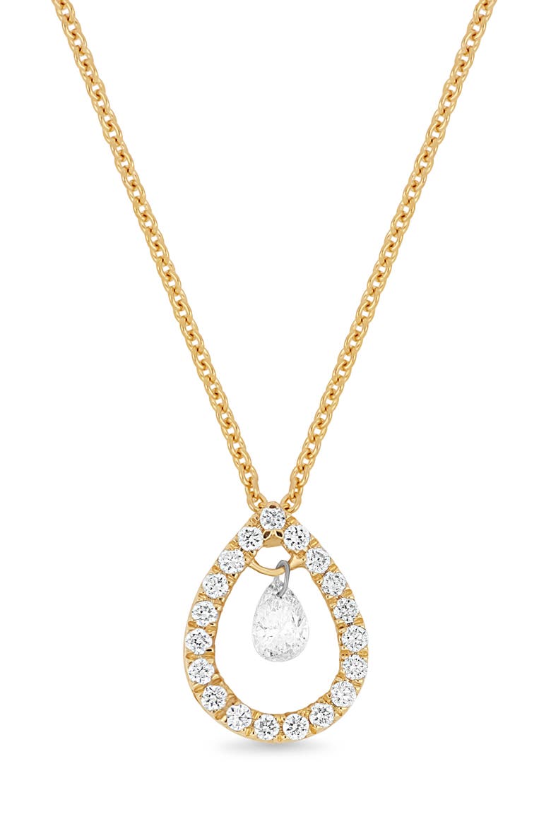 18K Gold Liora Natural Dancing Diamond Pear Pendant Necklace (Online Trunk Show), Main, color, 18K YELLOW GOLD
