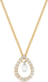 Bony Levy 18K Gold Liora Natural Dancing Diamond Pear Pendant Necklace (Online Trunk Show)