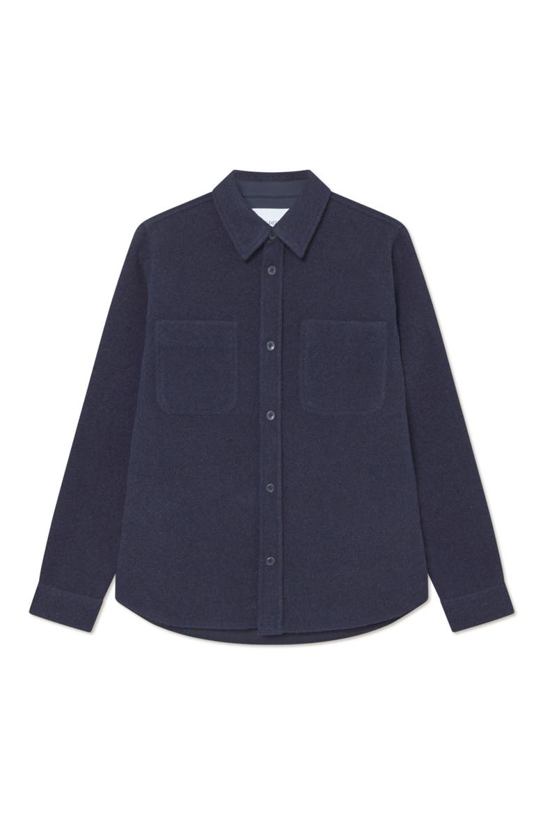 Lennon Bouclé Overshirt, Alternate, color, DARK NAVY