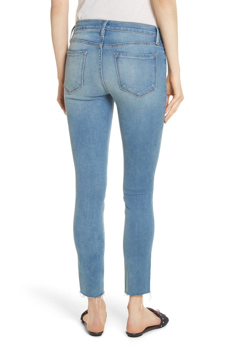 FRAME Le Skinny de Jeanne Raw Edge Crop Skinny Jeans, Alternate, color, 