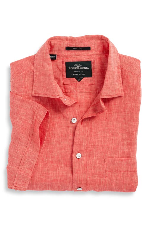 Rodd & Gunn Ellerslie Linen Textured Classic Fit Button-up Shirt In Crimson