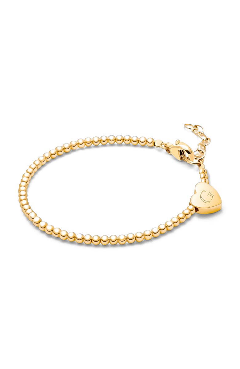 Tiny Blessings 14K Gold Dainty Heart & Engraved Initial 5.25" Bracelet, Main, color, 14K Gold - G