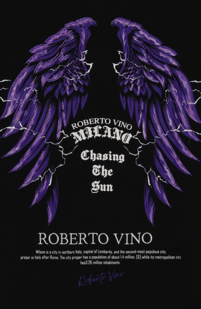 Roberto Vino Chasing The Sun Slim fit Tee, Alternate, color, Black