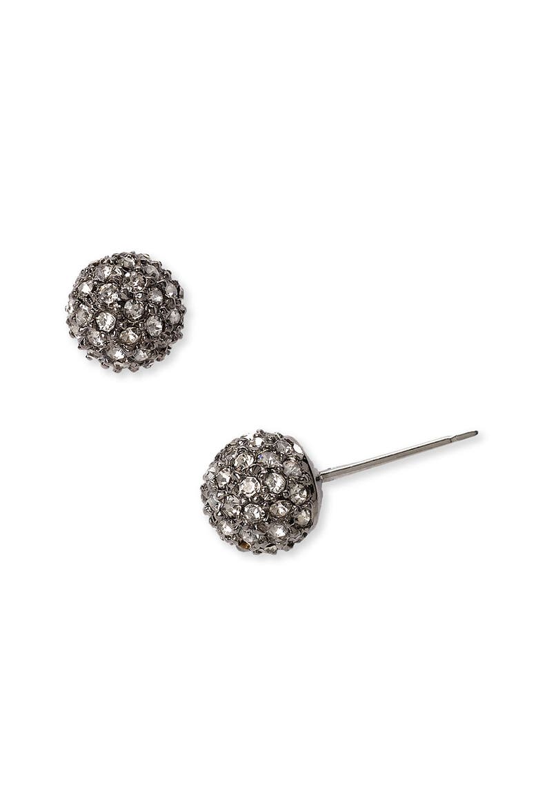 Small Pavé Stud Earrings, Main, color, BLACK DIAMOND