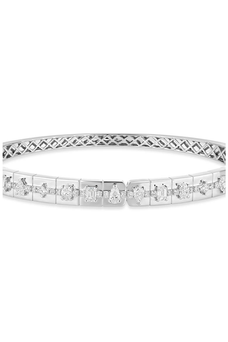 18K Gold Kiera Diamond Bangle Bracelet (Online Trunk Show), Alternate, color, 18K WHITE GOLD/ DIAMOND