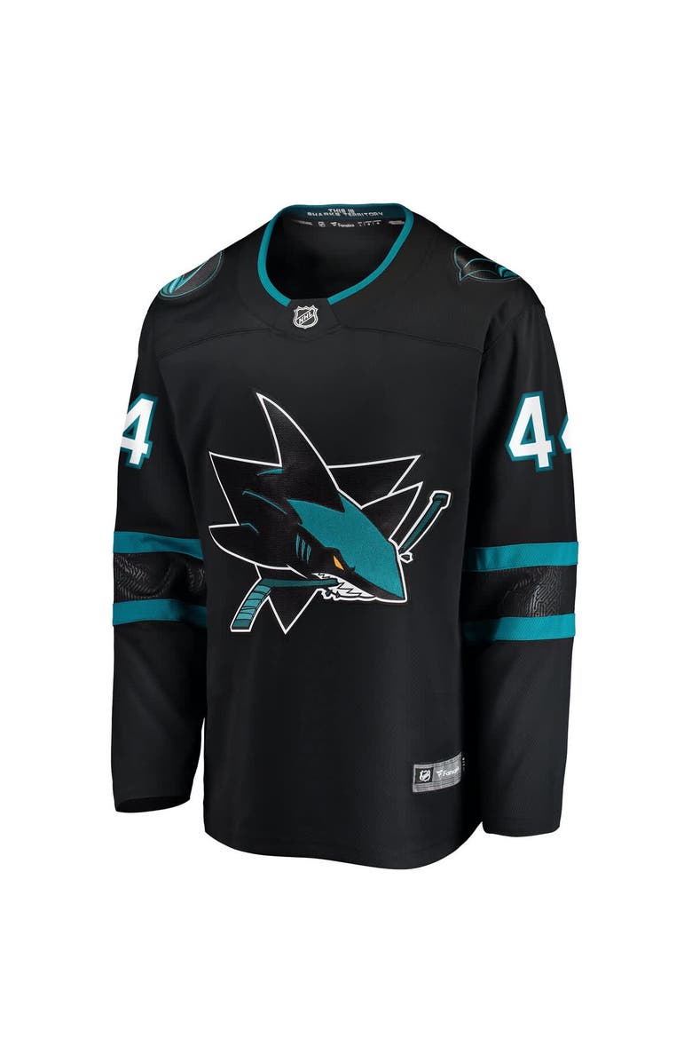 FANATICS Men's Fanatics Marc-Edouard Vlasic Black San Jose Sharks Premier Breakaway Player Jersey, Alternate, color, Black