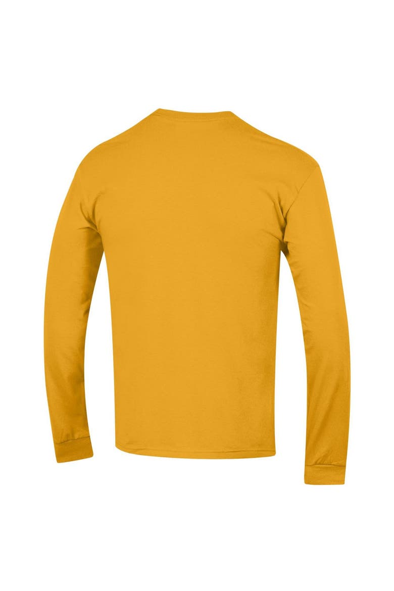 Men's Champion  Gold West Virginia Mountaineers Arch Over Logo Long Sleeve T-Shirt, Alternate, color, Gold