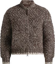 Manière De Voir Darel Speckled Knit Bomber Jacket