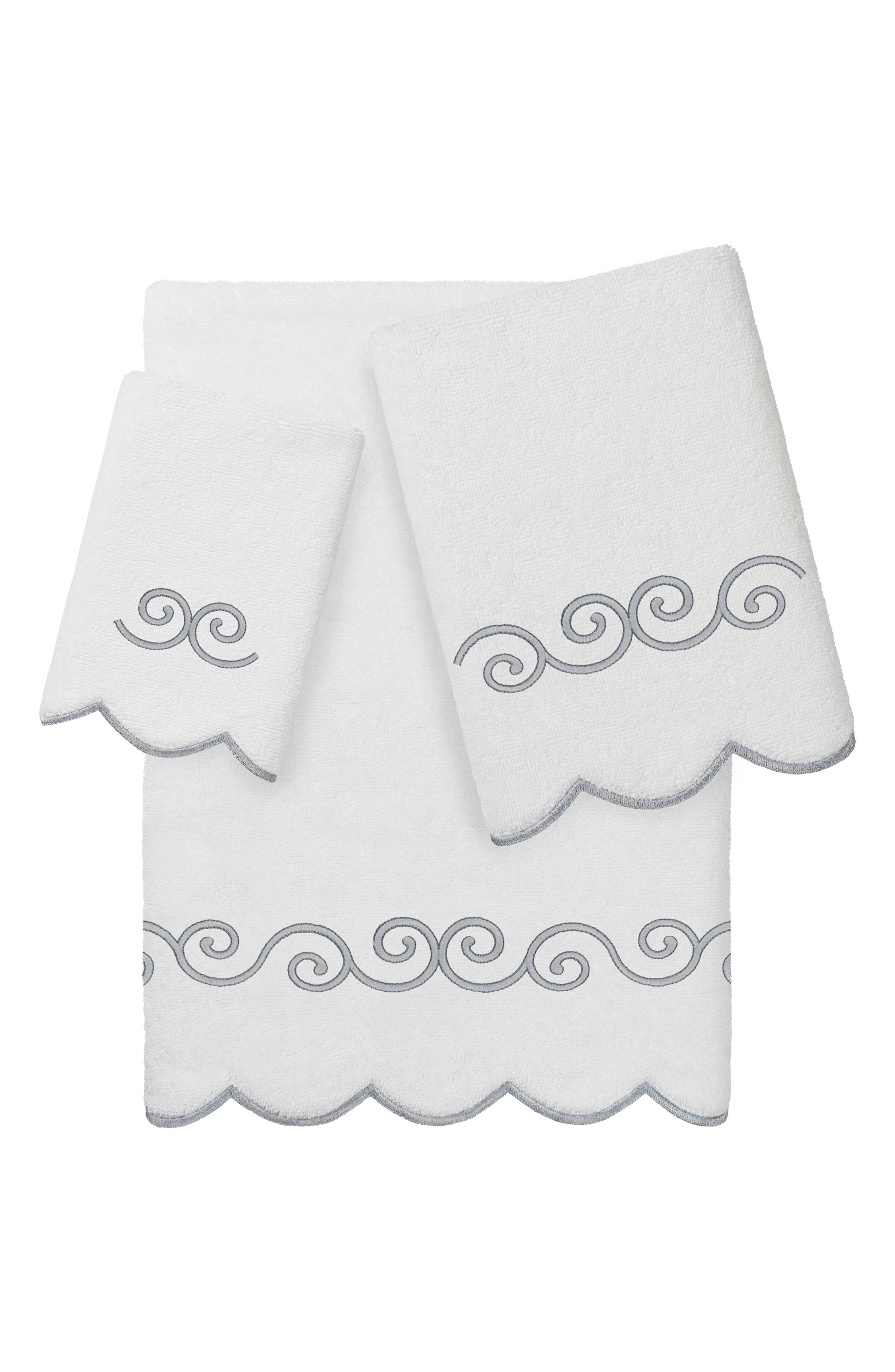 3-Piece Symmetra Embroidered Turkish Cotton Towel Set