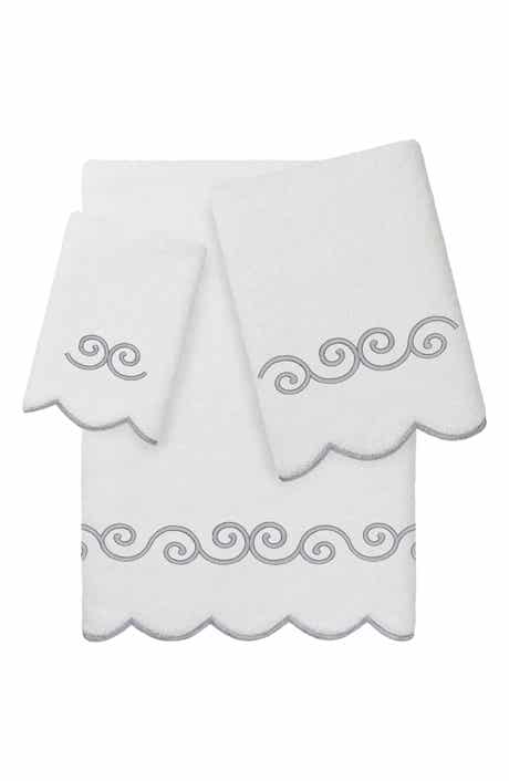 3-Piece Symmetra Embroidered Turkish Cotton Towel Set