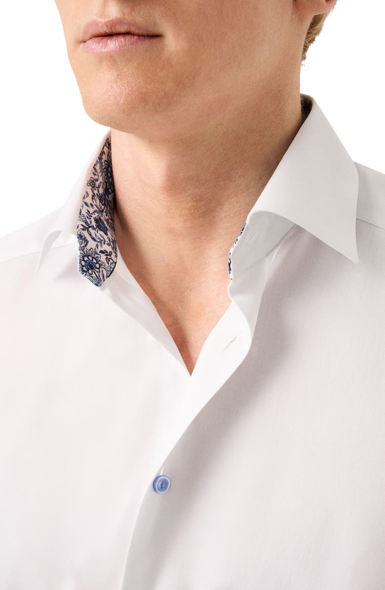 Eton Contemporary Fit Cotton Dress Shirt, Alternate, color, White