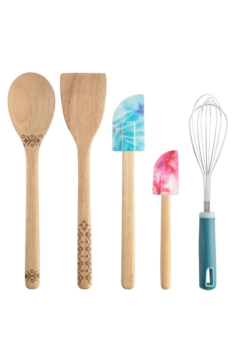 Spice By Tia Mowry 12 Piece Ceramic Crock and Kitchen Tool Set, Alternate, color, Off-White And Multi