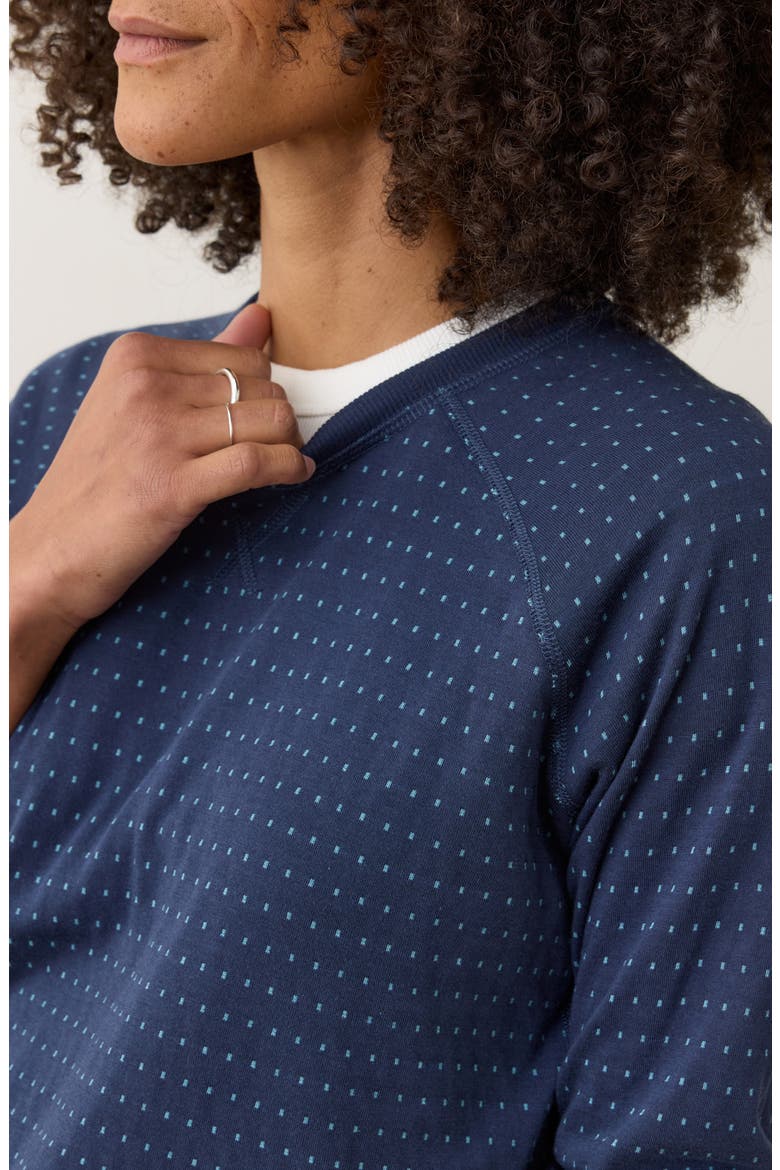 Juno Stripe & Dot Reversible Double Knit Top, Alternate, color, MOONLIT BLUE