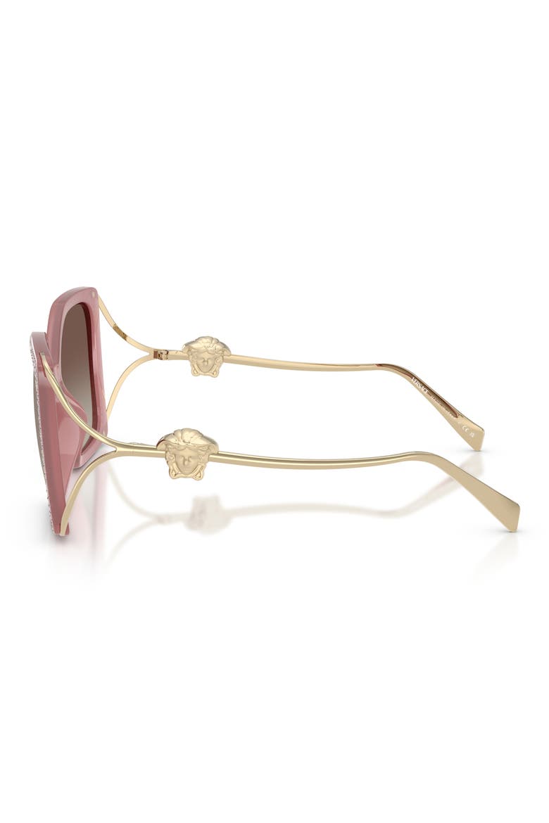 58mm Square Sunglasses, Alternate, color, PINK STRASS CRYSTAL / BROWN