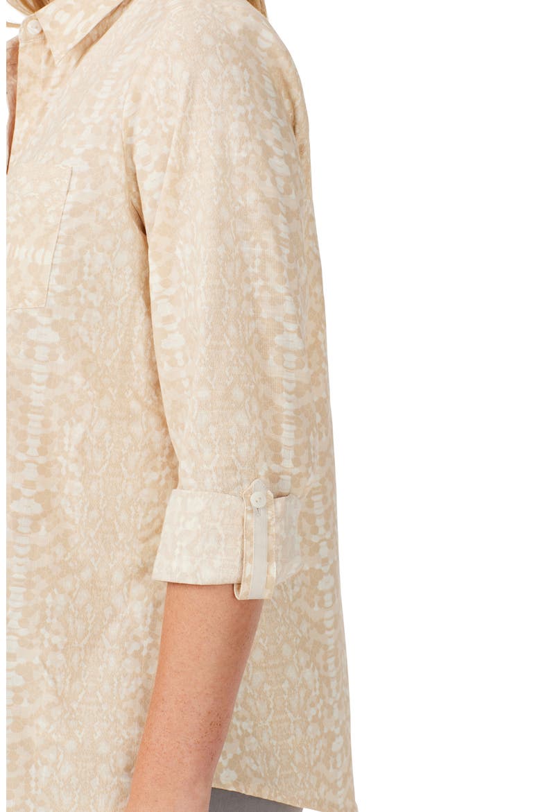 Zoey Abstract Print Cotton Button-Up Shirt, Alternate, color, IVORY MULTI
